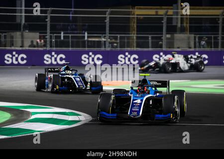 04 Drugovich Feliste (BRA), UNI-Virtuosi Racing, Dallara F2, Aktion während des 7th. Laufs der FIA Formel-2-Meisterschaft 2021 vom 3. Bis 5. Dezember 2021 auf dem Jeddah Corniche Circuit, in Jeddah, Saudi-Arabien - Foto Florent Gooden / DPPI Stockfoto