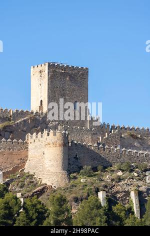 Die Burg von Almansa (spanisch: Castillo de Almansa) ist eine Burg in Almansa, Spanien. Stockfoto