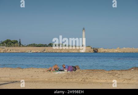 Sandstrand, San Vito Lo Capo, Sizilien, Italien Stockfoto