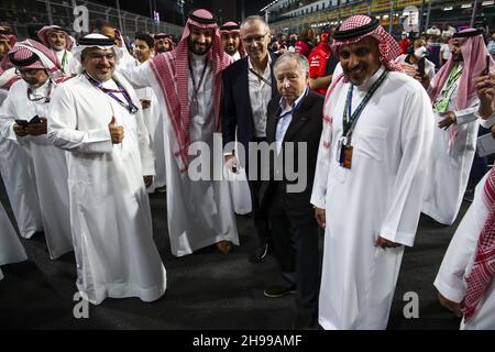 TODT Jean (Fra), FIA-Präsident, Stefano Domenicali CEO der Formula One Group, während des Formel 1 stc Saudi Arabian Grand Prix 2021, 21th Lauf der FIA Formel 1-Weltmeisterschaft 2021 vom 3. Bis 5. Dezember 2021 auf dem Jeddah Corniche Circuit, in Jeddah, Saudi-Arabien - Foto: Florent Gooden/DPPI/LiveMedia Stockfoto