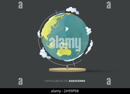 Erddarstellung. Niederpoly-Erdvektor. Stock Vektor