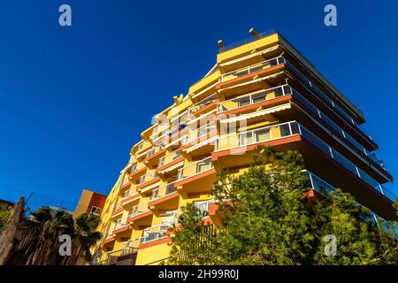 Apartmenthaus am Meer in Sant Agusti in der Nähe von Palma, Mallorca, Spanien Stockfoto