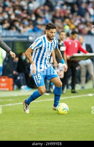 Malaga, Spanien. 05th Dez 2021. Anto'in von Malaga CF in Aktion beim LaLiga SmartBank Spiel zwischen Malaga CF und SD Amorebieta im La Rosaleda Stadium. Endergebnis; Malaga CF 1:2 SD Amorebieta. Kredit: SOPA Images Limited/Alamy Live Nachrichten Stockfoto