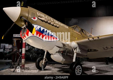 Curtiss P-40N Warhawk im Museum of Flight, Seattle, Washington State, USA Stockfoto