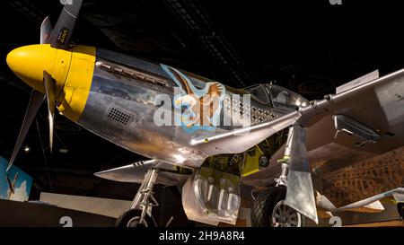 North American P-51D Mustang im Museum of Flight, Seattle, Washington State, USA Stockfoto