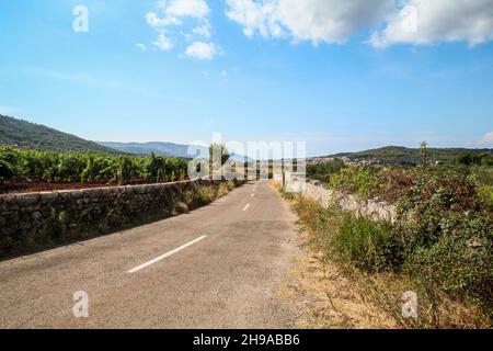 Berühmte historische landwirtschaftliche griechische Ebene in Stari Grad auf der Insel Hvar, Kroatien Stockfoto