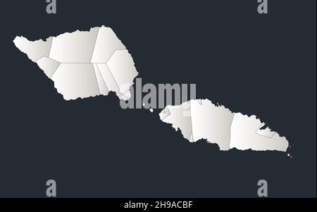 Samoa Karte, Infografiken flaches Design Farben schneeweiß, blank Stockfoto