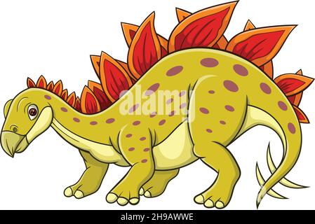 Cartoon Stegosaurus auf weißem Hintergrund Stock Vektor