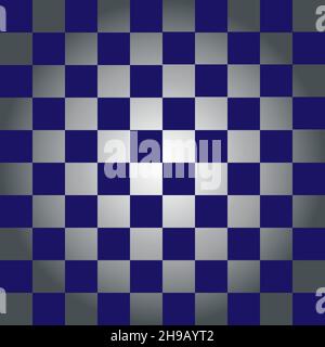 Blaue und silberne Quadrate nahtloses Muster.karierte Flagge. Vektorgrafik. Stock Vektor