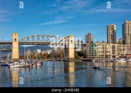 Hafenblick, Granville Island, Vancouver, BC, Kanada Stockfoto