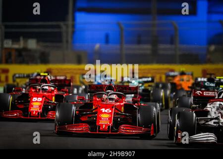 16 LECLERC Charles (mco), Scuderia Ferrari SF21, Aktion während des Formel 1 stc Saudi Arabian Grand Prix 2021, 21th Lauf der FIA Formel 1 Weltmeisterschaft 2021 vom 3. Bis 5. Dezember 2021 auf dem Jeddah Corniche Circuit, in Jeddah, Saudi-Arabien - Foto: Antonin Vincent/DPPI/LiveMedia Stockfoto