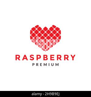 Hexagon Obst Himbeere Logo Symbol Symbol Vektor Grafik Design Illustration Idee kreativ Stock Vektor