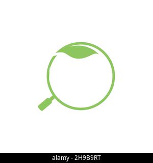 Lupe mit Blatt-Logo Symbol Symbol Vektor Grafik Design Illustration Idee kreativ Stock Vektor