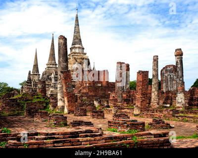 Pagoden, Chedis im Wat Phra Si Sanphet, Historischer Park Ayutthaya, Thailand, Asien Stockfoto