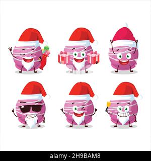 Santa Claus Emoticons mit Trüffel Erdbeere Süßigkeiten Cartoon-Charakter. Vektorgrafik Stock Vektor