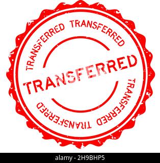 Grunge rot übertragen Wort rund Gummi Siegel Stempel auf weißem Hintergrund Stock Vektor