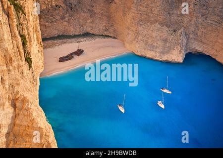 Shipwreck Bay, Navagio Beach, Zakynthos Island, Griechenland Stockfoto