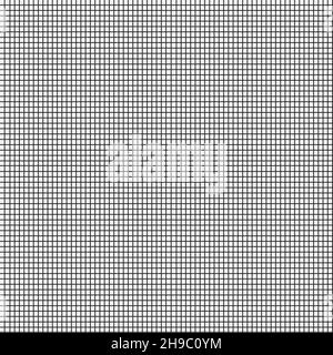 Abstraktes, handgezeichnetes, nahtloses Netzmuster, schwarze und weiße Linienstruktur mit Karomuster. Stock Vektor