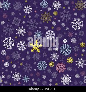 Schnee Weihnachten Winter Dekor nahtlose Textur Stock Vektor