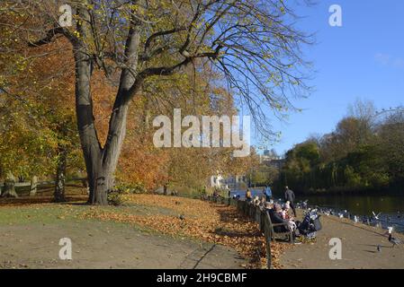 London, England, Großbritannien. Herbst im St James's Park, November 2021 Stockfoto
