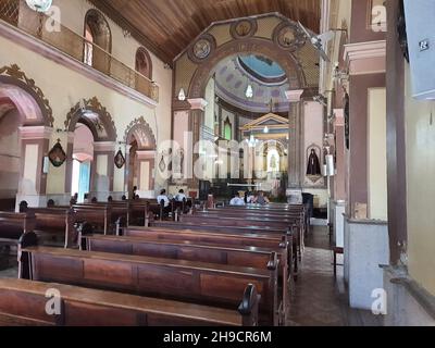 Sanctuary Parish of Senhor Bom Jesus de Pirapora, innerhalb der Kirche. Sao Paulo, Brasilien. Stockfoto