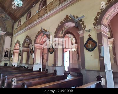 Sanctuary Parish of Senhor Bom Jesus de Pirapora, innerhalb der Kirche. Sao Paulo, Brasilien. Stockfoto