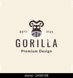 Gesicht Gorilla einfach Hipster Logo Symbol Symbol Vektor Grafik Design Illustration Idee kreativ Stock Vektor