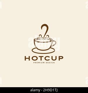 tasse Kaffee oder Tee mit Dampf Logo Symbol Symbol Vektor Grafik Design Illustration Idee kreativ Stock Vektor