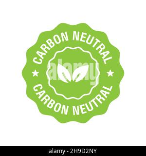 CO2-neutrales Symbol, grüner Stempel. CO2 Energy Monoxid Carbon Ecology Hintergrund Label Konzept. Vektor Stock Vektor