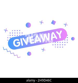 Werbebanner mit geometrischen Formen auf weißem Hintergrund. Vorlage posten. Gewinnen Sie ein Preisgeschenk. Poster für soziale Medien. Vektor Stock Vektor