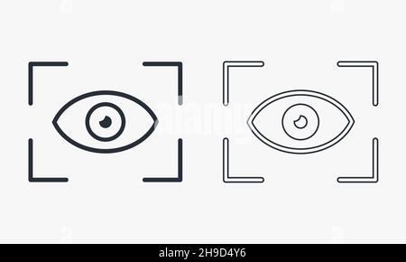 Vektorsymbol für Augenscans, Symbol für Sicherheitsprüfung. Einfaches Symbol für Retina-Scan. Moderne, einfache flache Vektorgrafik für Website oder mobile App Stock Vektor