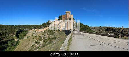 Alarcon Festung, Spanien, in der Morgensonne Stockfoto