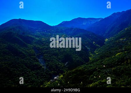 Panoramablick auf Mystras Peloponnes Griechenland Stockfoto