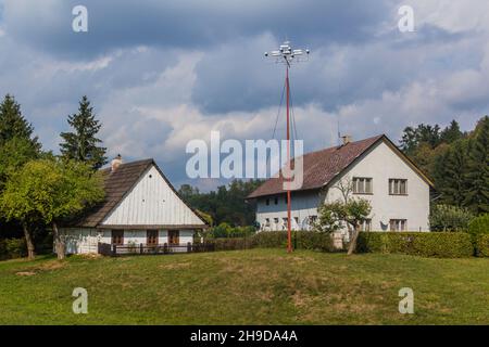 Geburtshaus von Prokop Divis, Erfinder des Blitzableiters, in Zamberk, Tschechien Stockfoto