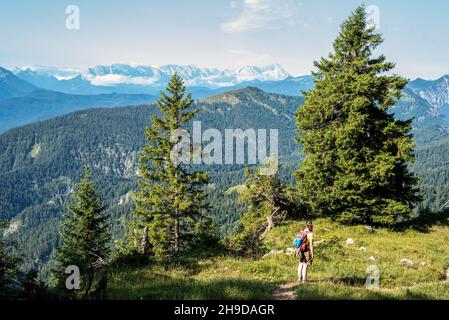 Wandern in den bayerischen alpen rund um Lenggries, Deutschland Stockfoto