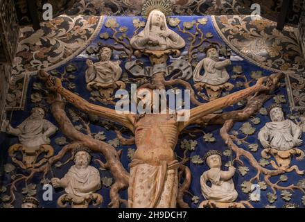 Kruzifix, barocke Kapelle, Kathedrale Santa Maria Nuova, Monreale, Sizilien, Italien Stockfoto