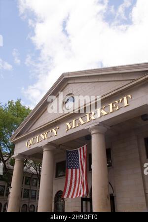 Quincy Market im Faneuil Hall Bezirk Boston Stockfoto