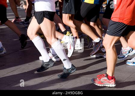 Marathonläufer in Madrid Spanien Stockfoto