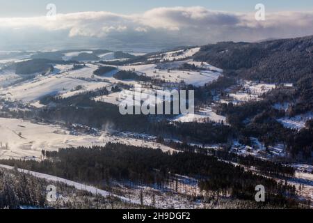 Winteransicht von Dolni Morava Tal, Tschechische Republik Stockfoto