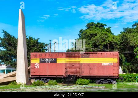 Denkmal für die Entgleisung des Panzerzuges, Santa Clara, Kuba Stockfoto