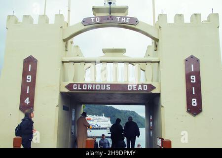 Picton-Denkmal für die Opfer des großen Krieges in Picton Port, Neuseeland, am 20. Dezember 2010 Stockfoto