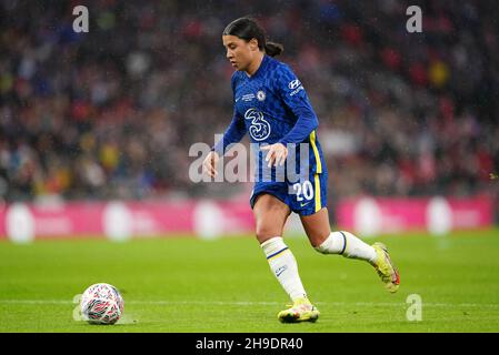 Chelsea's Sam Kerr beim Finale des Vitality Women's FA Cup im Wembley Stadium, London. Bilddatum: Sonntag, 5. Dezember 2021. Stockfoto