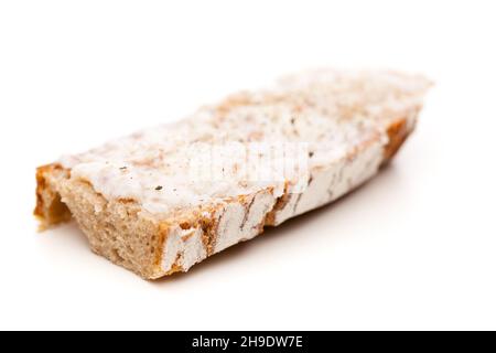 Schmalz, Schmalz, Pfeffer, braunes Brot, weiß, Hintergrund, Scheibe, Brot, Weinstube, ländlich, Isoliert, Tradition, Fett, spreizen, typisch, Optional, Styri Stockfoto