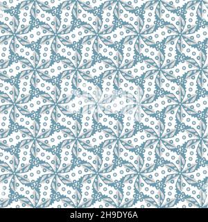 Vektor abstraktes nahtloses Muster. Geometrischer Hintergrund in blauen und grauen Farben. Stock Vektor