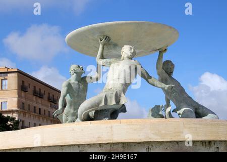 Triton Brunnen in Valletta, Malta Stockfoto