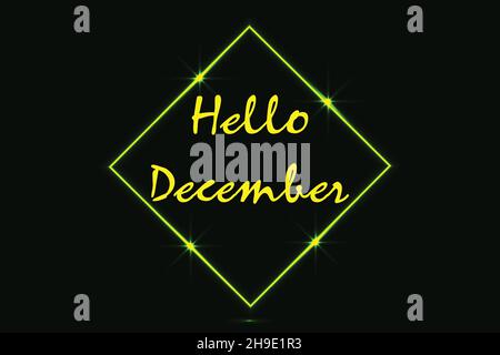 Kreativ Hallo Dezember Vector Design. Modernes Vektor-Design für Willkommensbanner, Poster, Hintergründe und Grußkarten. Stock Vektor