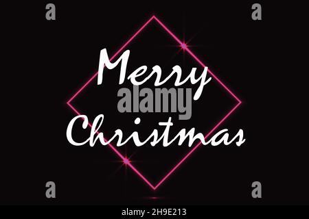 Fröhliche Weihnachten Vektor-Design mit Neon-Effekt. Exotisches Design für Weihnachtsbanner, Poster, Kulissen, Grußkarte und Hintergrunddekorationen Stock Vektor