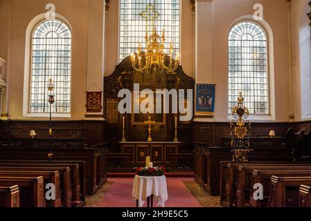 Das Innere der Guild Church of St. Margaret Pattens, einer Kirche von Christopher Wren aus dem 17th. Jahrhundert, City of London, London, England, Großbritannien Stockfoto