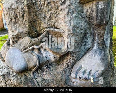 Statue des jungen Arthur Rimbaud, Charleville-Mézières, Ardennen, Region Grand-Est, Nordostfrankreich Stockfoto