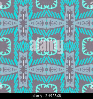 Aquarellmosaik. Abstraktes geometrisches ethnisches Ornament. Stockfoto